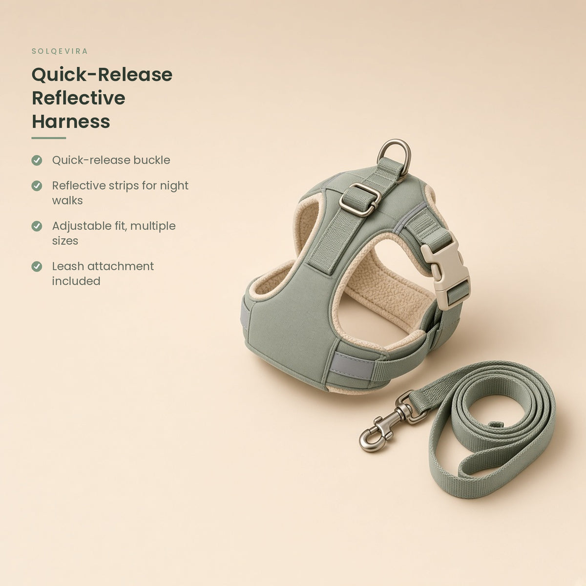 Quick-Release Reflective Harness - key features